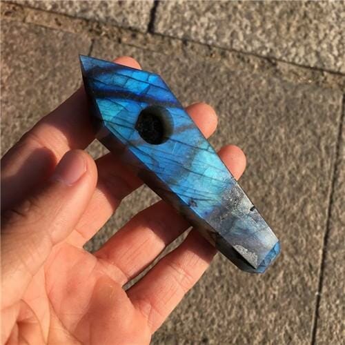 moonstone pipe labradorite pipe